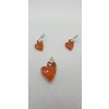Set srdce swarovski elements Devoted2U oranžovoružový Astral Pink 17mm