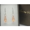 Náušnice Swarovski elements teardrop broskyňové - Light peach 15mm