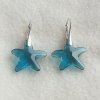 Náušnice Swarovski elements Starfish modré Indicolite 20mm