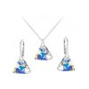 Strieborná súprava Triangle - Swarovski elements dúhová Crystal AB 12mm