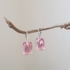 Náušnice Swarovski elements Emerald Cut ružové Light Rose Shimmer 16mm