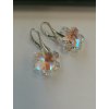 Strieborné náušnice Swarovski elements vločka dúhovo-modré -  Crystal Blue AB 20mm