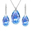 Set  Swarovski elements hruška modrý AQUAMARINE AB 16mm