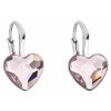 Náušnice srdce  Swarovski elements ružové 10mm