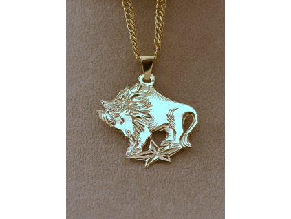 Zlatý přívěsek znamení býk