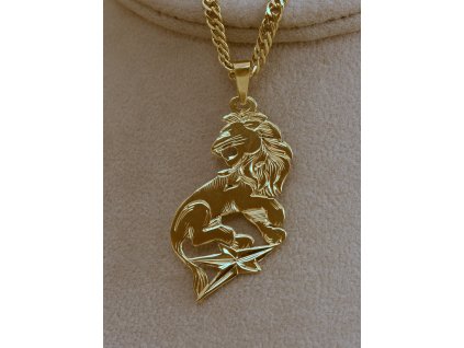 Zlatý přívěsek znamení lev