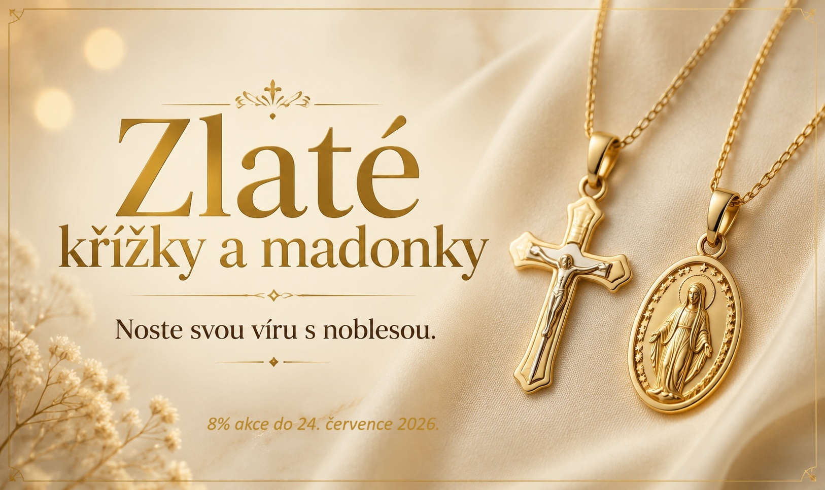 Zlaté křížky a andělé