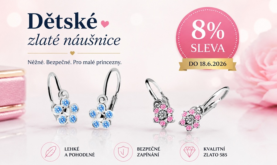 Zlaté dětské náušnice