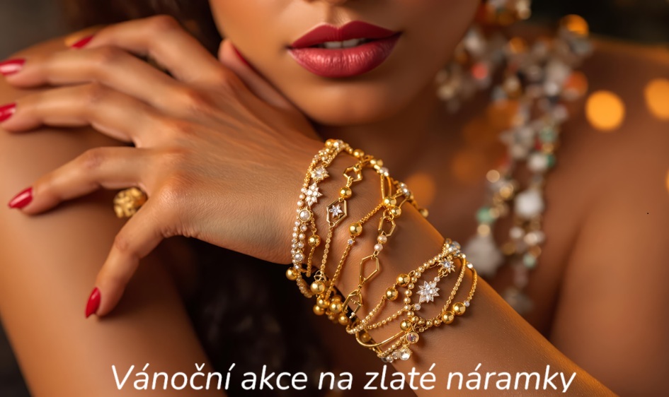 Vánoční sleva na zlaté dámské náramky