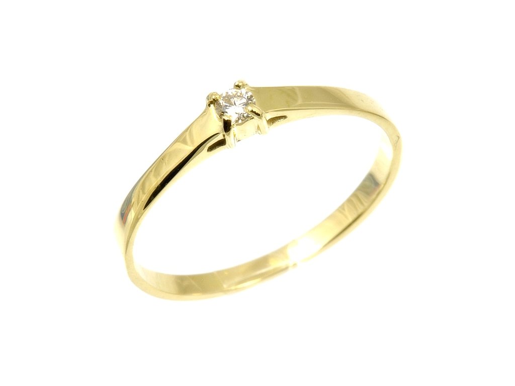 Zásnubní prsten s briliantem 1533 (Barva zlata bílá, Velikost prstenu 49)