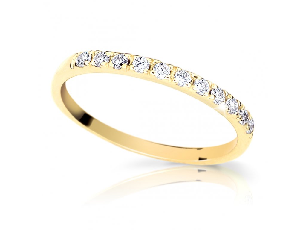 Zlatý prsten se zirkony po obvodu 1865 (Velikost prstenu 50)