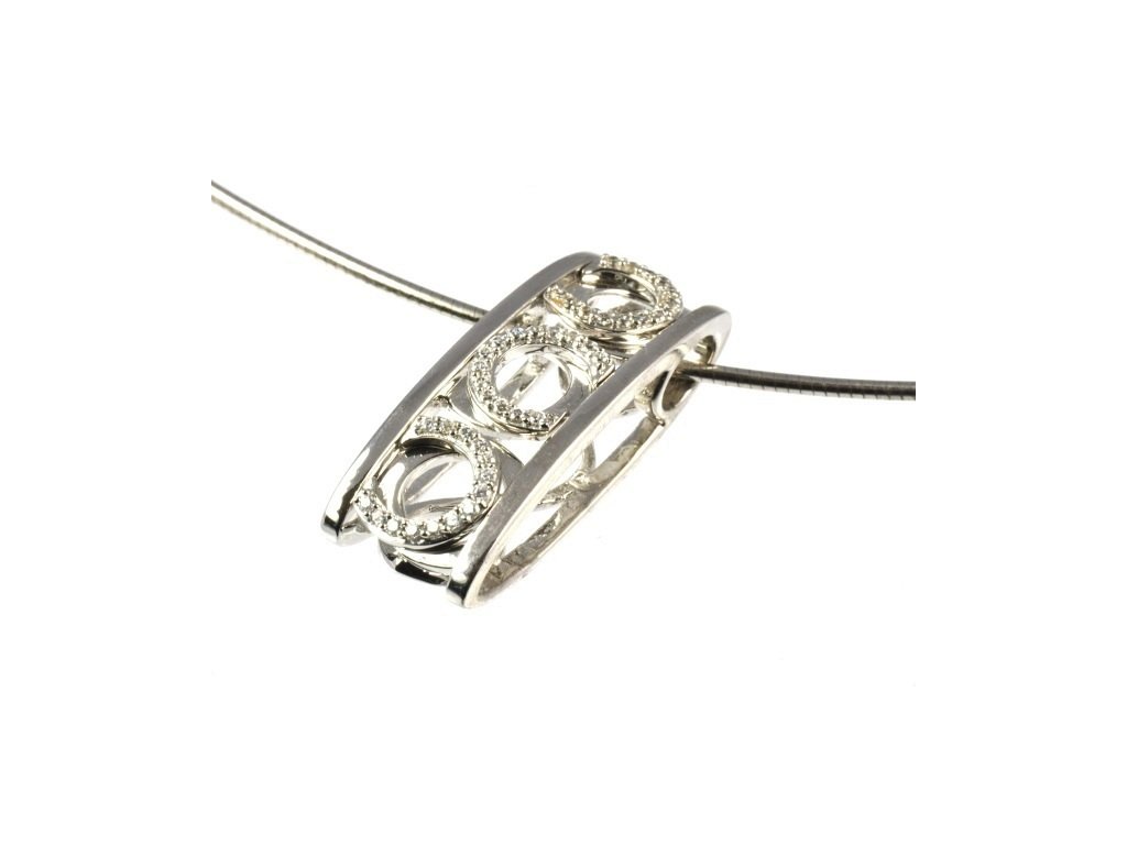 Stříbrný náhrdelník 095 FeelingX se zirkony (Délka náhrdelníku 45 cm)