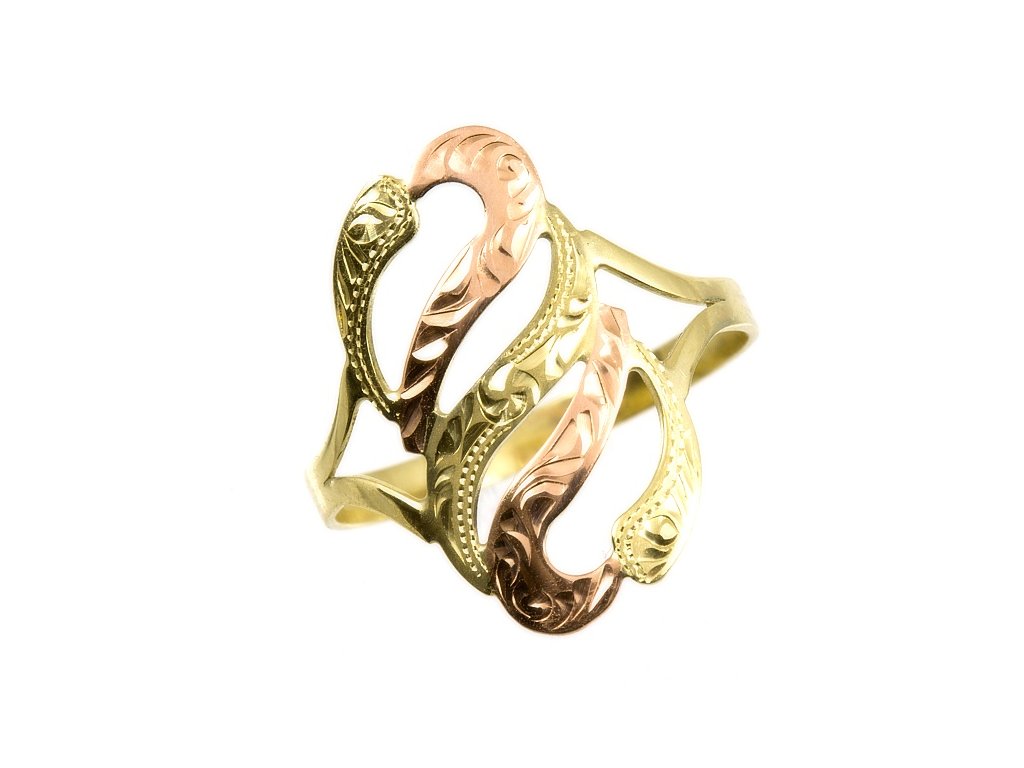 Zlatý prsten s červeným zlatem 979 (Velikost prstenu 52)