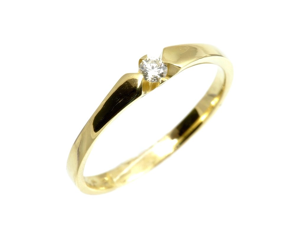 Zásnubní prsten s briliantem 1436 (Barva zlata bílá, Velikost prstenu 49)