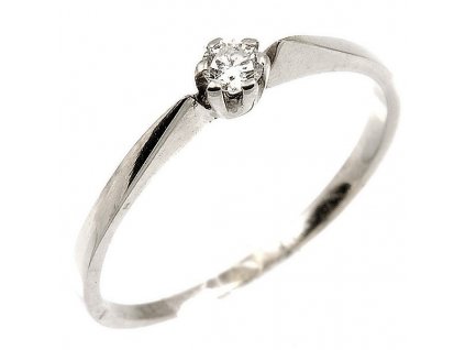Zásnubní prsten s briliantem 1552 (Barva zlata bílá, Velikost prstenu 49)