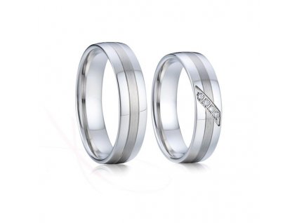 Stříbrné snubní prsteny Charles a Diana (Rytina Bez rytiny)