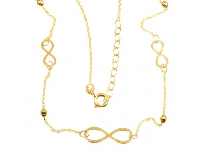 Zlatý dámský náhrdelník nekonečno 803 (Délka náhrdelníku 42 cm)