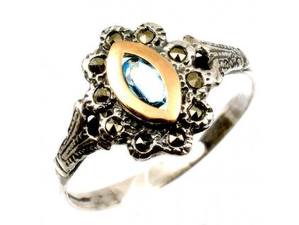 Dámský prsten portugalské stříbro 1727 (Barva kamene bílá)