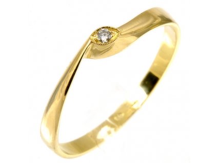 Dámský prsten s briliantem 1756 (Barva zlata bílá, Velikost prstenu 49)