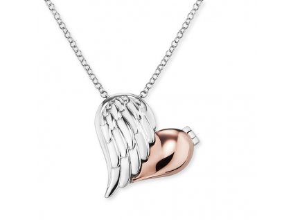 Stříbrný náhrdelník srdce s křídlem 845 Engelsrufer (Délka náhrdelníku 40 cm)