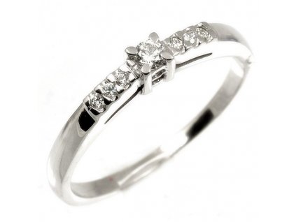Dámský prsten s diamanty v bílém zlatě 1772 (Barva zlata bílá, Velikost prstenu 50)