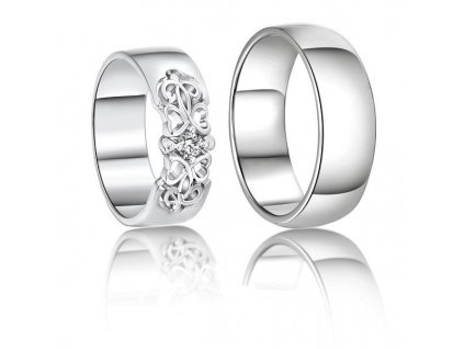 Stříbrné snubní prsteny Mark a Bridgite (Rytina Bez rytiny)