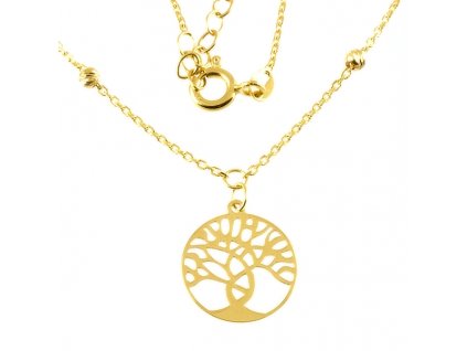 Dámský zlatý náhrdelník strom života 897 (Délka náhrdelníku 42 cm)