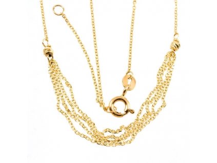 Zlatý dámský náhrdelník s řetízky 941 (Délka náhrdelníku 42 cm)