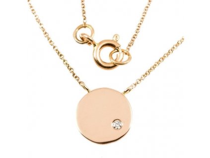 Dámský náhrdelník růžové zlato diamant 959 (Délka náhrdelníku 45 cm)