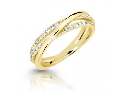 Zlatý dámský prsten se zirkony 1862 (Velikost prstenu 50)