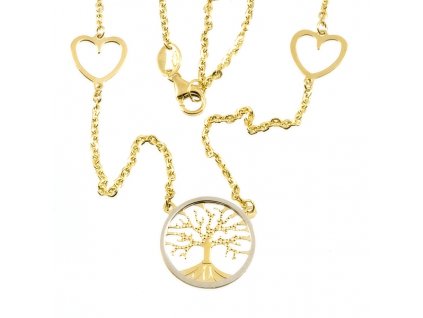 Zlatý dámský náhrdelník strom života 972 (Délka náhrdelníku 42 cm)