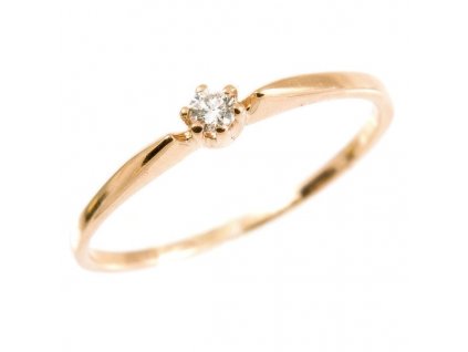 Zásnubní prsten s briliantem růžové zlato 1887 (Velikost prstenu 49)