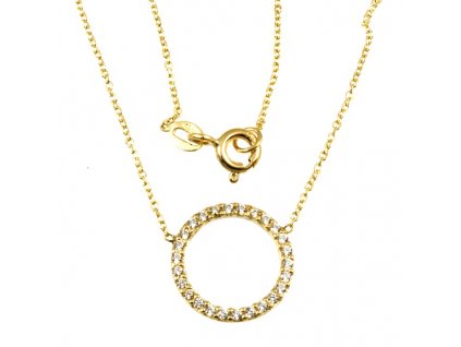Zlatý dámský náhrdelník kroužek 983 (Délka náhrdelníku 42 cm)