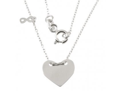 Zlatý dámský náhrdelník srdce 990 (Délka náhrdelníku 42 cm)