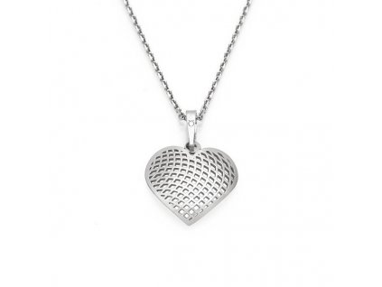 Stříbrný dámský náhrdelník se srdcem 1011 (Délka náhrdelníku 42 cm)