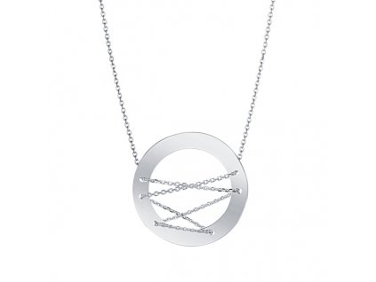 Stříbrný dlouhý náhrdelník kruh 1015 (Délka náhrdelníku 80 a více)