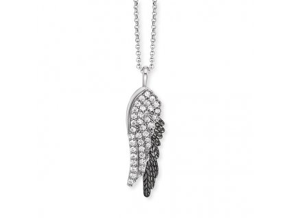 Stříbrný náhrdelník Engelsrufer křídlo s rutheniem 1020 (Délka náhrdelníku 42 cm)