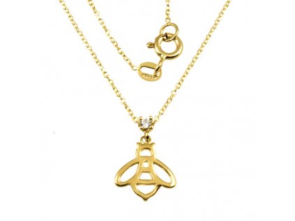 Zlatý dámský náhrdelník včelka 1022 (Délka náhrdelníku 42 cm)
