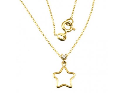 Zlatý náhrdelník hvězda 1024 (Délka náhrdelníku 42 cm)