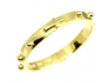 Růžencový prstýnek 357 zlatý (Barva zlata bílá, Velikost prstenu 49)