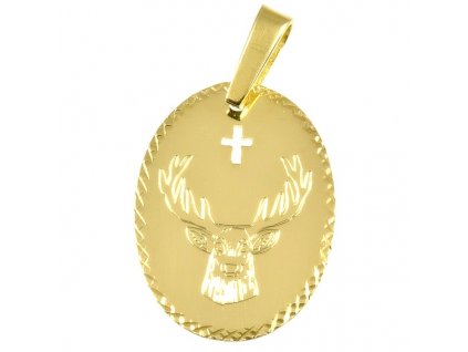 Zlatý přívěsek patrona Sv. Huberta 420 (Barva zlata bílá)