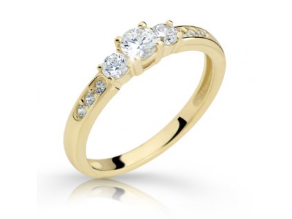 Zlatý dámský prsten se zirkony 965 (Velikost prstenu 50)