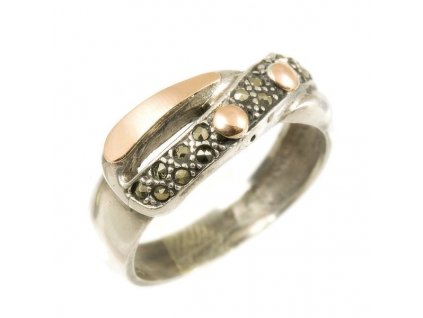 Stříbrný moderní prsten portugalské stříbro 1043 (Velikost prstenu 60)