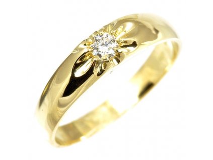 Zlatý prsten s diamantem 1074 (Velikost prstenu 51)