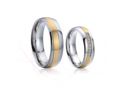 Snubní prsteny ocelové Brad a Angelina (Rytina Rytina do snubních prstenů)