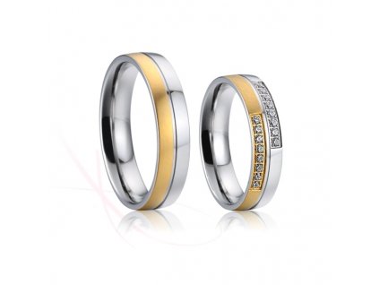 Snubní prsteny ocelové David a Victorie (Rytina Rytina do snubních prstenů)