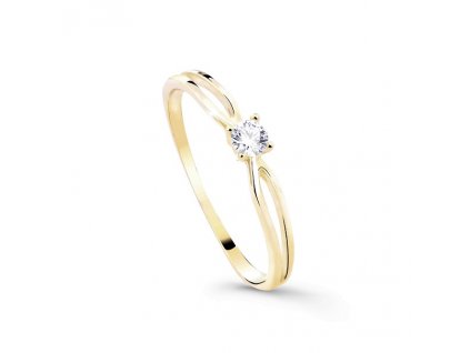 Zlatý prsten se zirkonem 1266 (Velikost prstenu 50)
