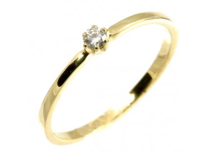 Zásnubní prsten s diamantem 1435 (Barva zlata bílá, Velikost prstenu 49)