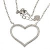 Stříbrný náhrdelník srdce se zirkony 689 (Délka náhrdelníku 42 cm)