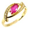 Zlatý dámský prsten s rubínem 1711 (Velikost prstenu 55)